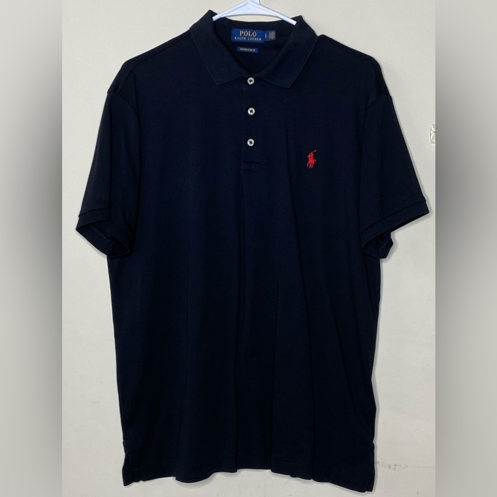 Polo Ralph Lauren Slim Fit Collared Shirt Men’s Large Black Golf Boating Wear